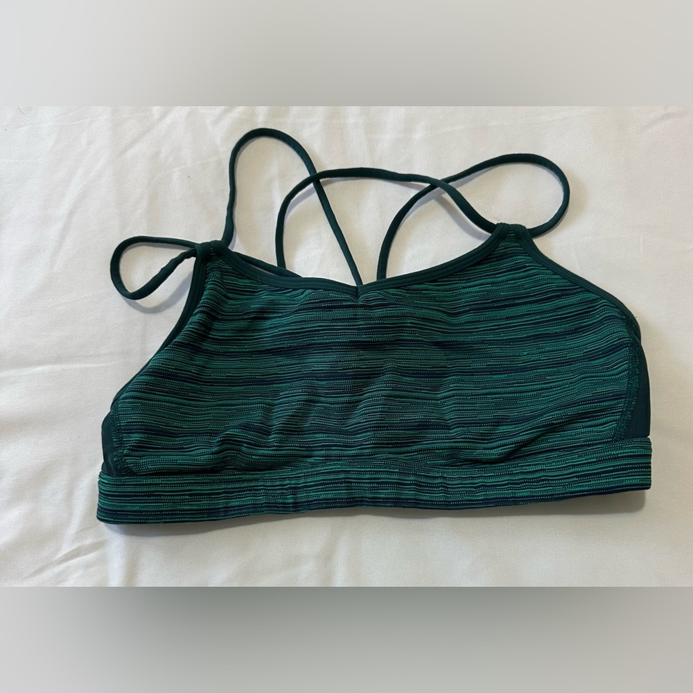 lululemon athletica Green Striped Bra